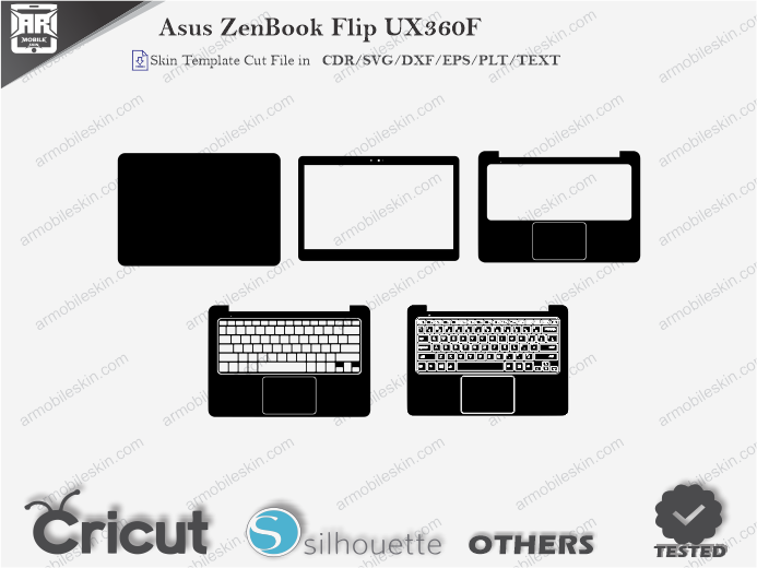 Asus ZenBook Flip UX360F Skin Template Vector