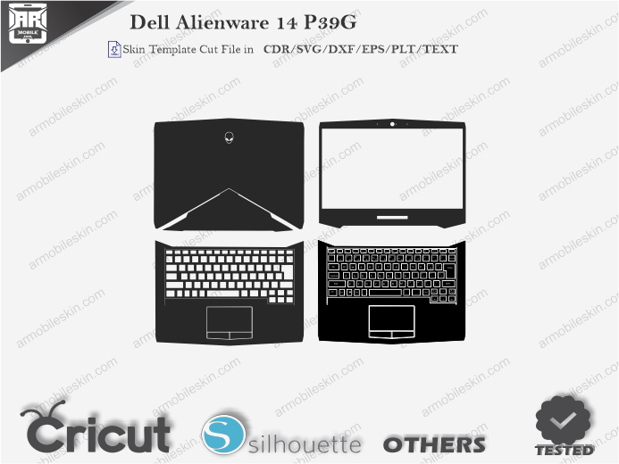 Dell Alienware 14 P39G Skin Template Vector