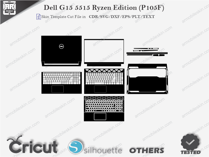 Dell G15 5515 Ryzen Edition (P105F) Skin Template Vector