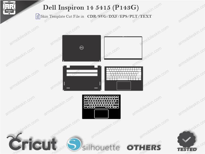 Dell Inspiron 14 5415 (P143G) Skin Template Vector
