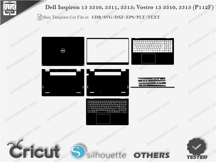 Dell Inspiron 15 3510, 3511, 3515; Vostro 15 3510, 3515 (P112F) Skin Template Vector