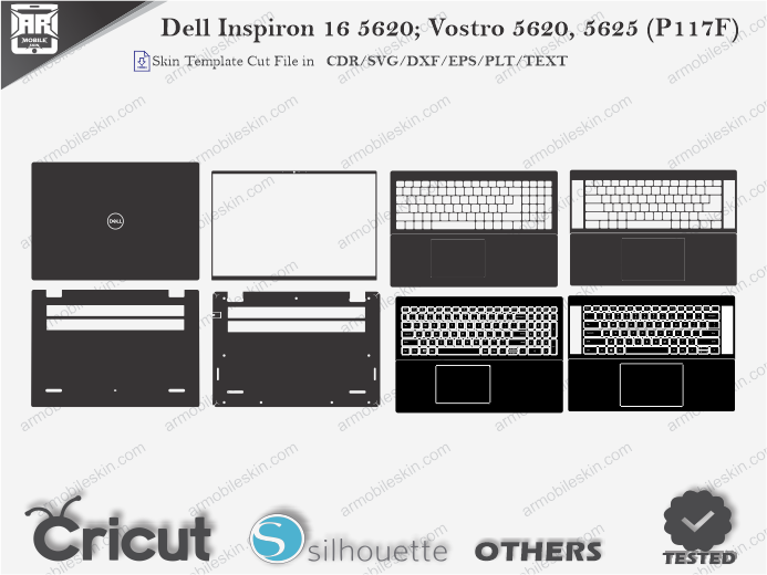Dell Inspiron 16 5620; Vostro 5620, 5625 (P117F) Skin Template Vector