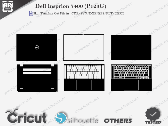 Dell Insprion 7400 (P123G) Skin Template Vector