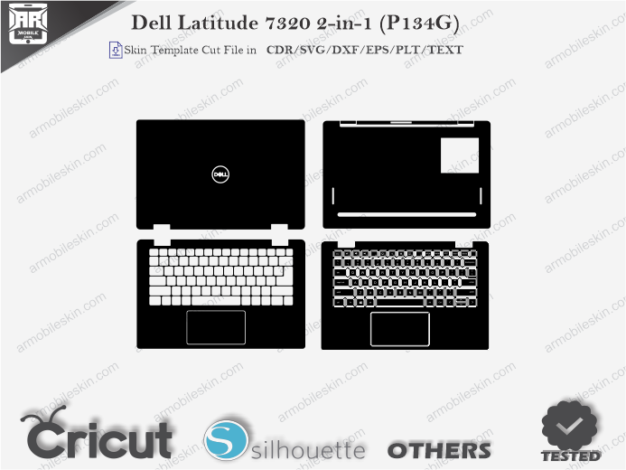 Dell Latitude 7320 2-in-1 (P134G) Skin Template Vector