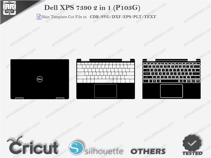 Dell XPS 7390 2 in 1 (P103G) Skin Template Vector