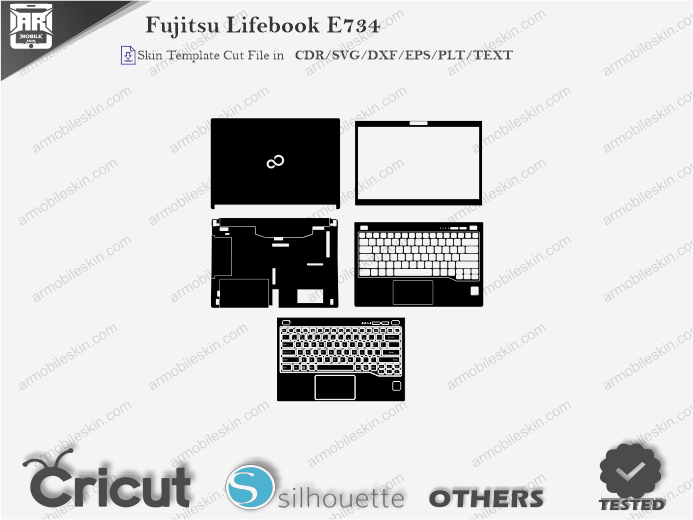 Fujitsu Lifebook E734 Skin Template Vector