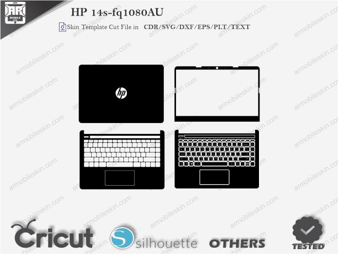 HP 14s-fq1080AU Skin Template Vector