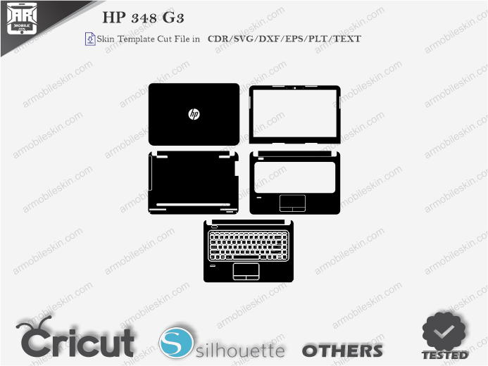 HP 348 G3 Skin Template Vector