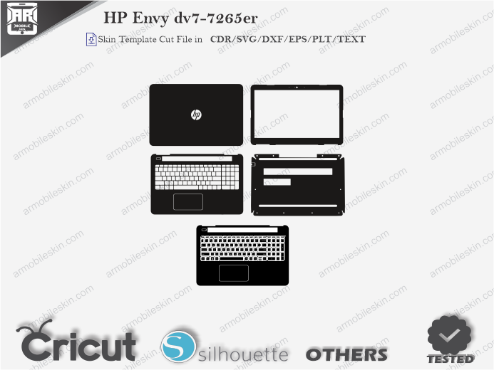 HP Envy dv7-7265er Skin Template Vector