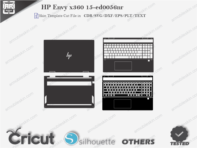 HP Envy x360 15-ed0056nr Skin Template Vector