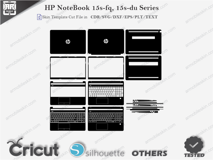 HP NoteBook 15s-fq, 15s-du Series Skin Template Vector