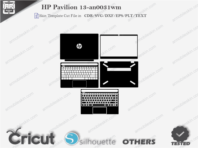 HP Pavilion 13-an0031wm Skin Template Vector