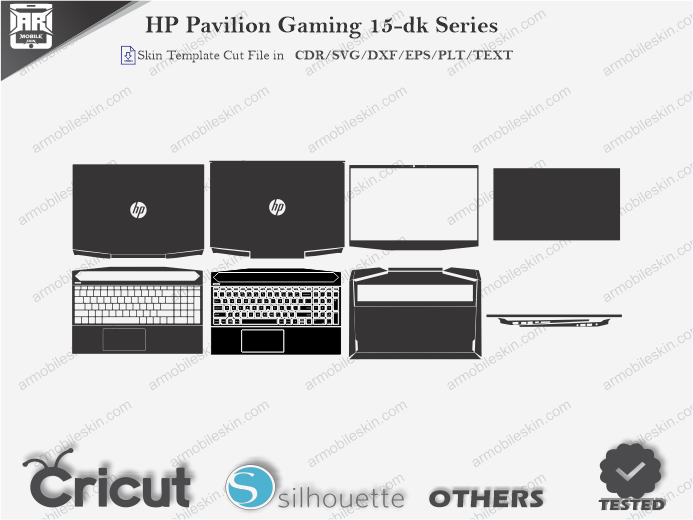 HP Pavilion Gaming 15-dk Series Skin Template Vector