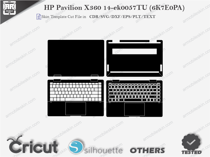 HP Pavilion X360 14-ek0057TU (6K7E0PA) Skin Template Vector