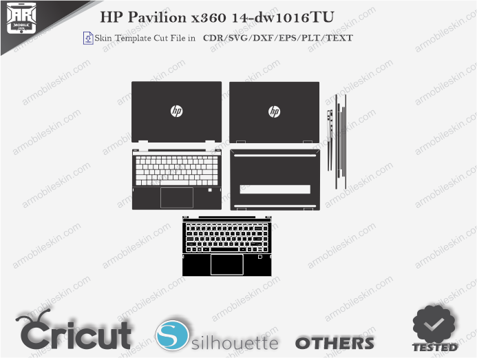HP Pavilion x360 14-dw1016TU Skin Template Vector
