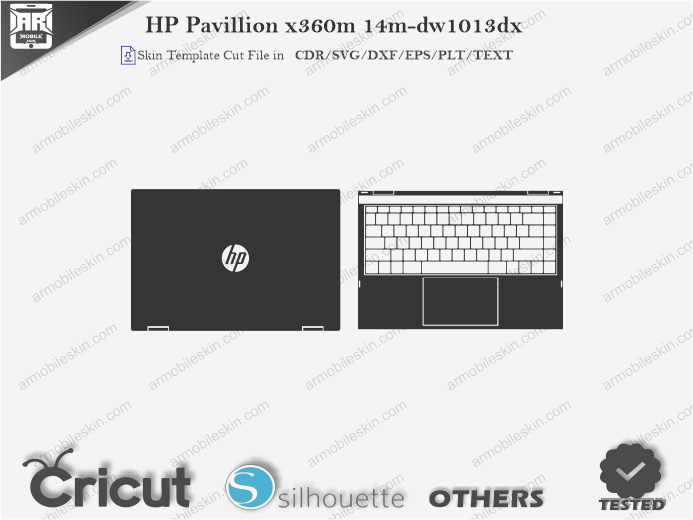 HP Pavillion x360m 14m-dw1013dx Skin Template Vector