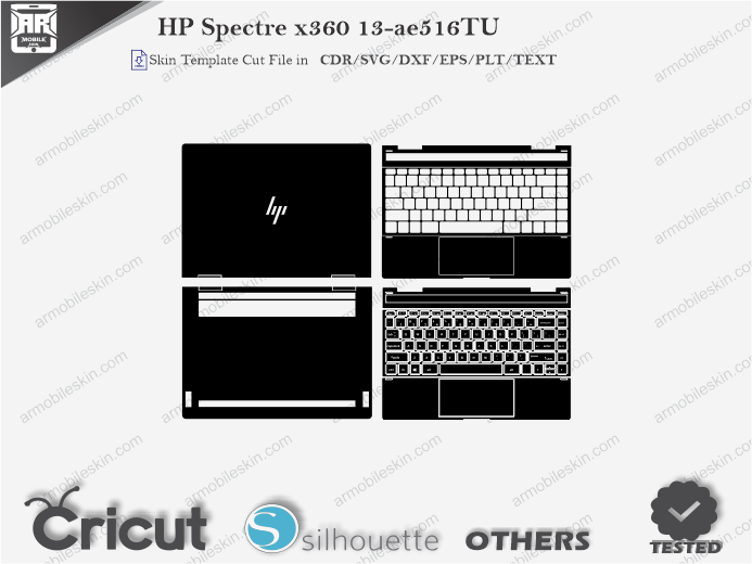 HP Spectre x360 13-ae516TU Skin Template Vector
