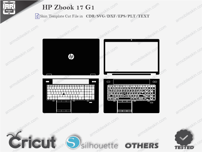 HP Zbook 17 G1 Skin Template Vector