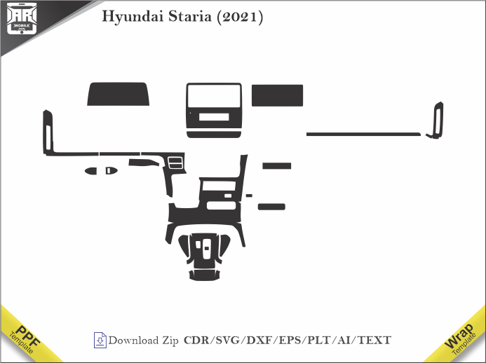 Hyundai Staria (2021) Car Interior PPF or Wrap Template