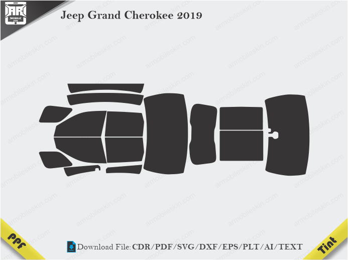 Jeep Grand Cherokee 2019 Tint Film Cutting Template