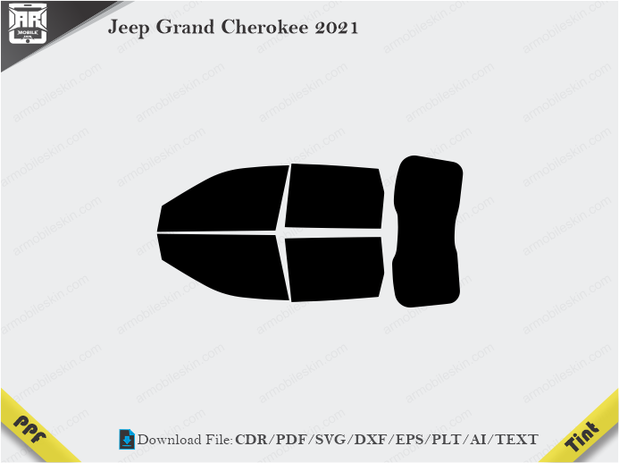 Jeep Grand Cherokee 2021 Tint Film Cutting Template