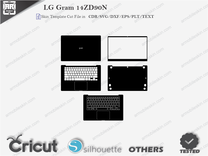 LG Gram 14ZD90N Skin Template Vector