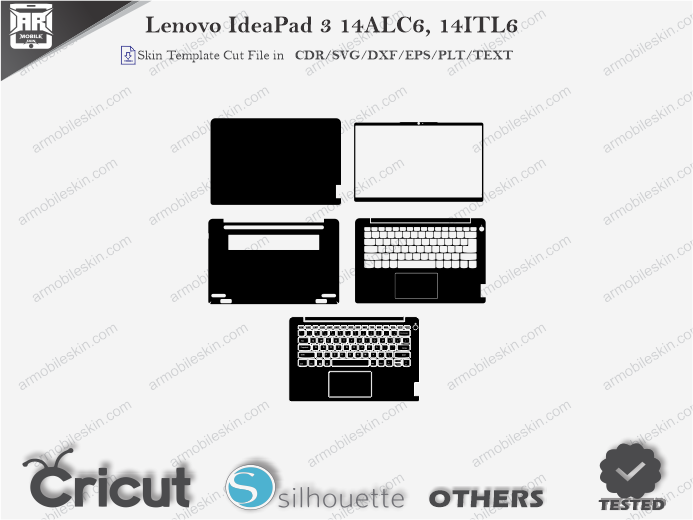 Lenovo IdeaPad 3 14ALC6, 14ITL6 Skin Template Vector