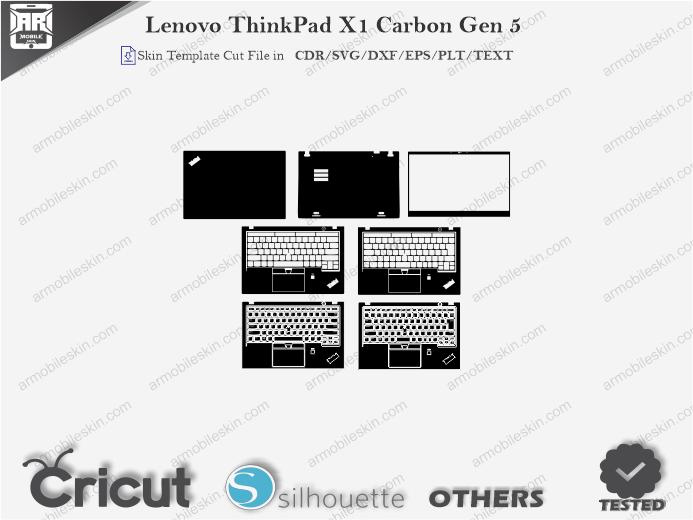 Lenovo ThinkPad X1 Carbon Gen 5 Skin Template Vector