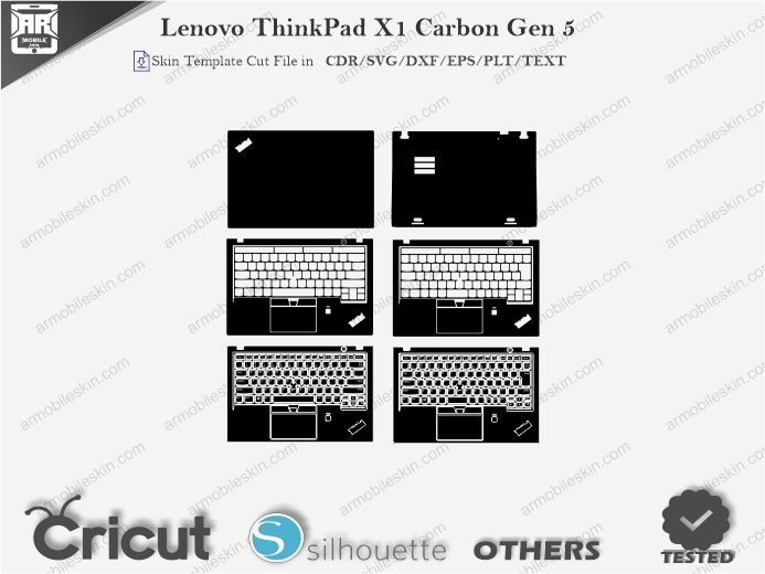 Lenovo ThinkPad X1 Carbon Gen 5 Skin Template Vector