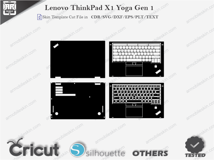 Lenovo ThinkPad X1 Yoga Gen 1 Skin Template Vector