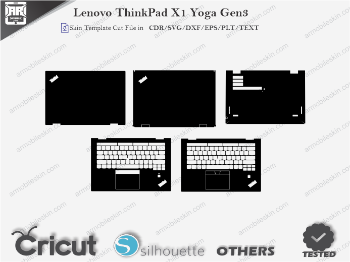 Lenovo ThinkPad X1 Yoga Gen3 Skin Template Vector