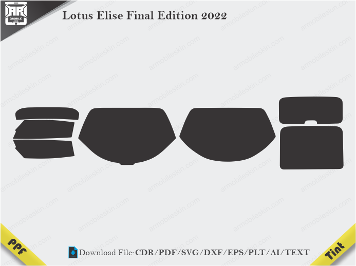 Lotus Elise Final Edition 2022 Tint Film Cutting Template