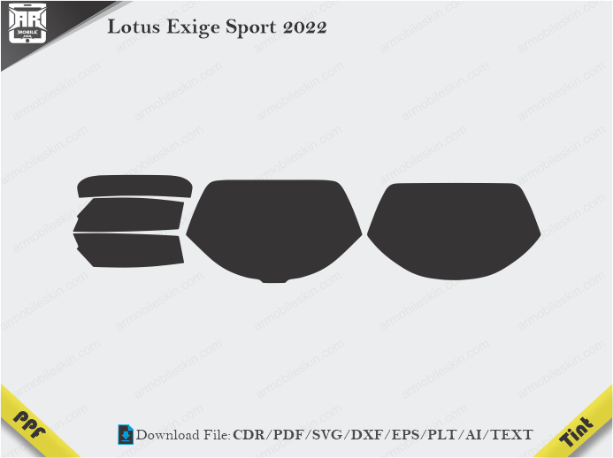 Lotus Exige Sport 2022 Tint Film Cutting Template