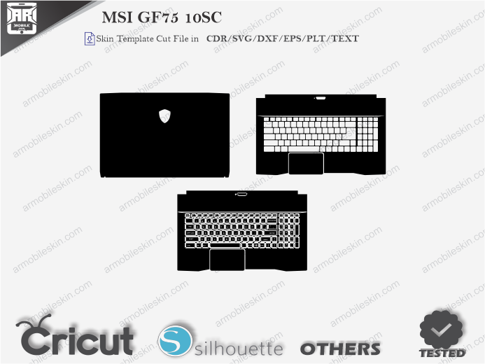 MSI GF75 10SC Skin Template Vector