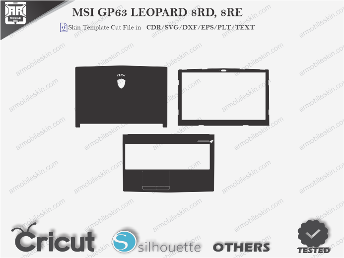 MSI GP63 LEOPARD 8RD, 8RE Skin Template Vector