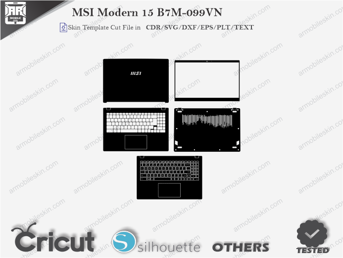 MSI Modern 15 B7M-099VN Skin Template Vector