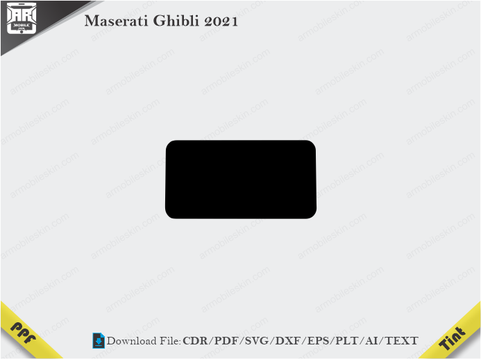 Maserati Ghibli 2021 Tint Film Cutting Template