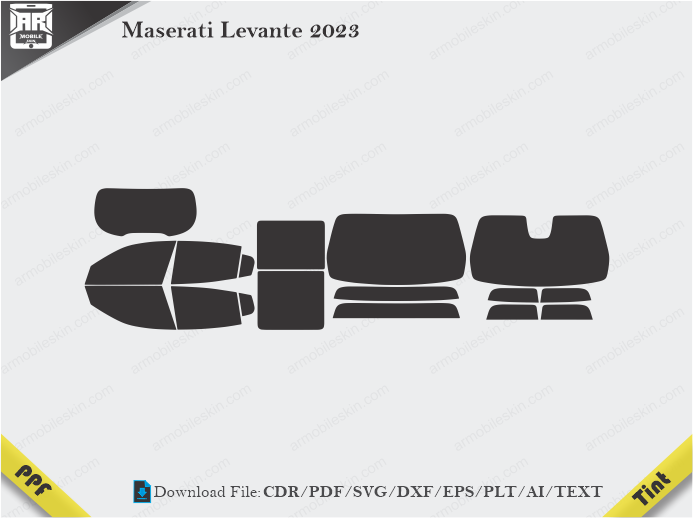 Maserati Levante 2023 Tint Film Cutting Template
