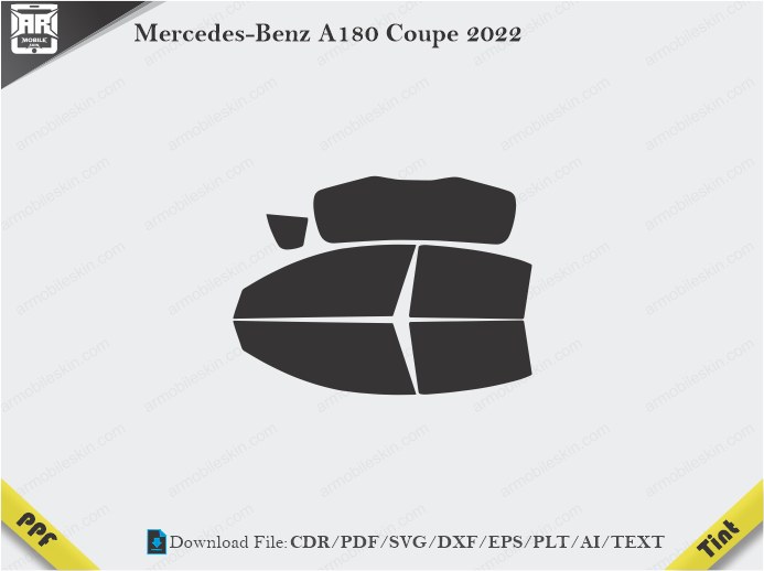 Mercedes-Benz A180 Coupe 2022 Tint Film Cutting Template