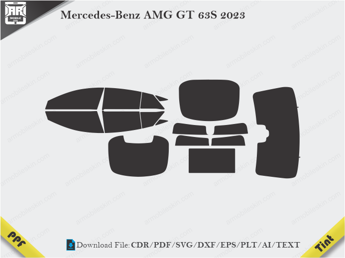 Mercedes-Benz AMG GT 63S 2023 Tint Film Cutting Template
