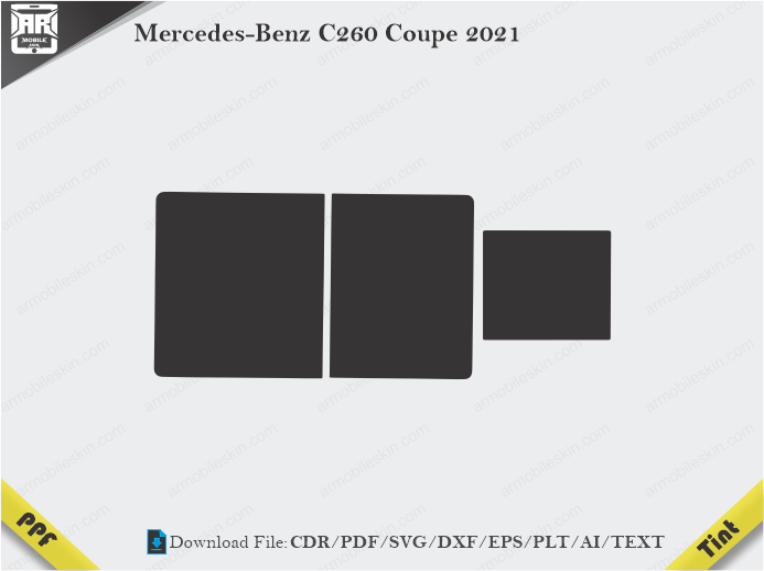 Mercedes-Benz C260 Coupe 2021 Tint Film Cutting Template