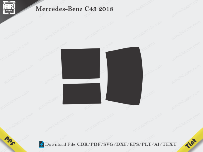 Mercedes-Benz C43 2018 Tint Film Cutting Template