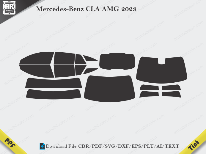Mercedes-Benz CLA AMG 2023 Tint Film Cutting Template