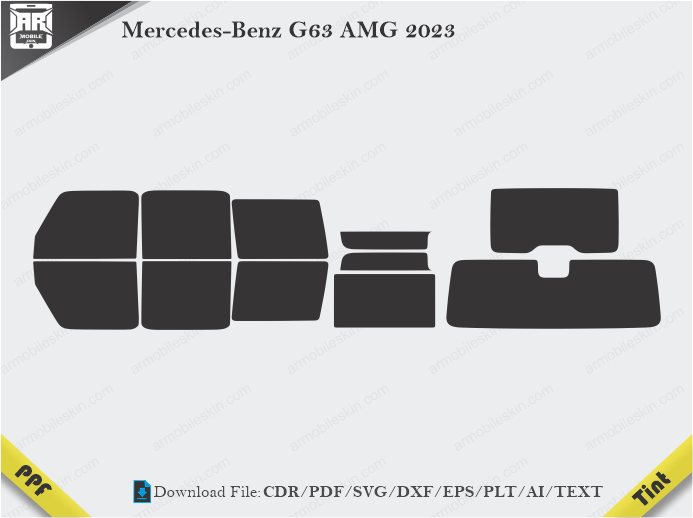 Mercedes-Benz G63 AMG 2023 Tint Film Cutting Template