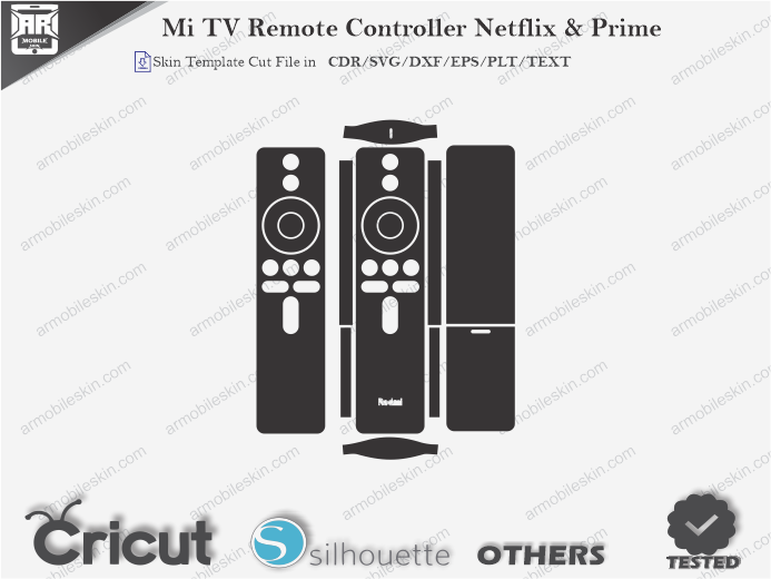 Mi TV Remote Controller Netflix & Prime Skin Template Vector