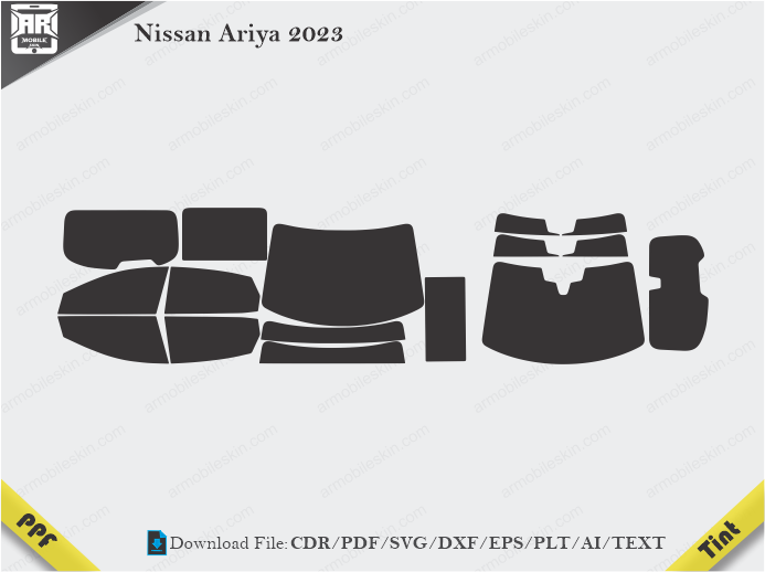 Nissan Ariya 2023 Tint Film Cutting Template