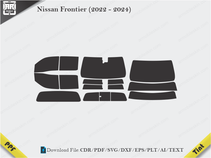 Nissan Frontier (2022 - 2024) Tint Film Cutting Template