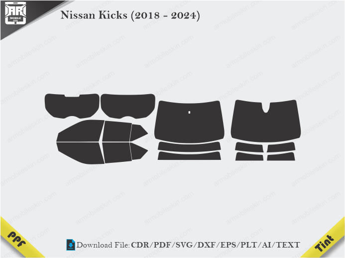 Nissan Kicks (2018 – 2024) Tint Film Cutting Template