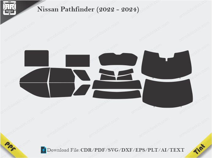 Nissan Pathfinder (2022 – 2024) Tint Film Cutting Template