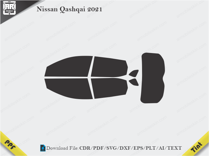 Nissan Qashqai 2021 Tint Film Cutting Template